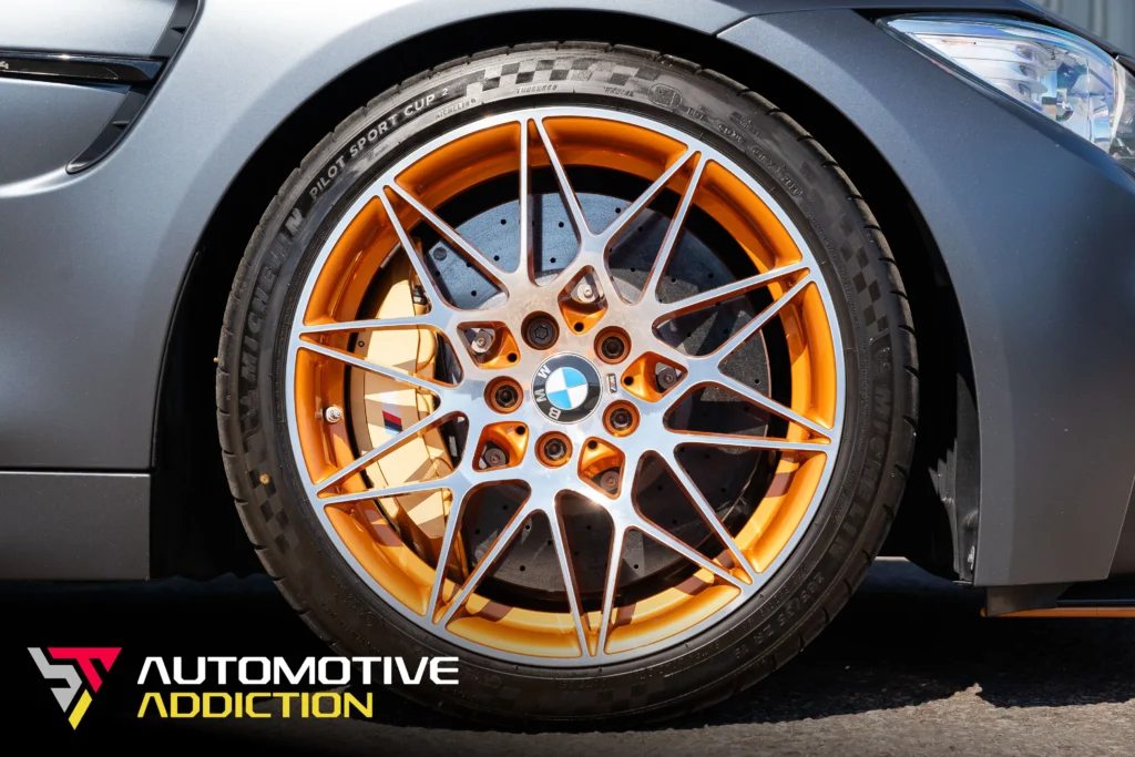 Forged 666M Wheels in Acid Orange with a polished face