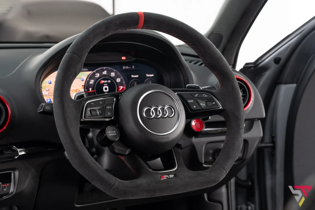 steering wheel retrim with red stitching
