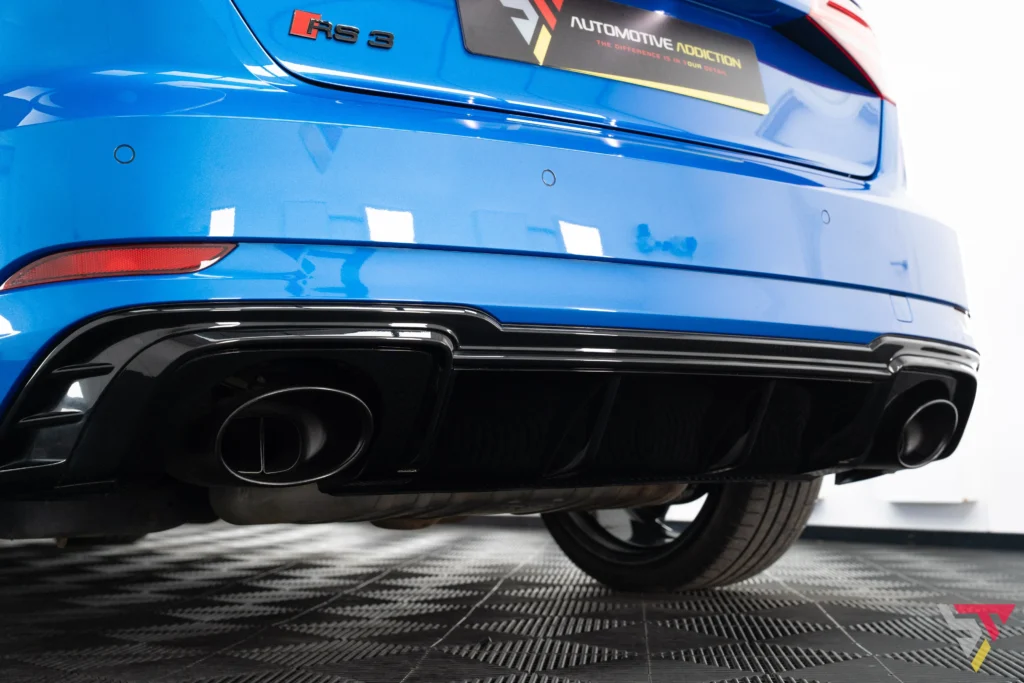audi rs3 sports exhaust, five-cylinder engine, OPF filters, exhaust note