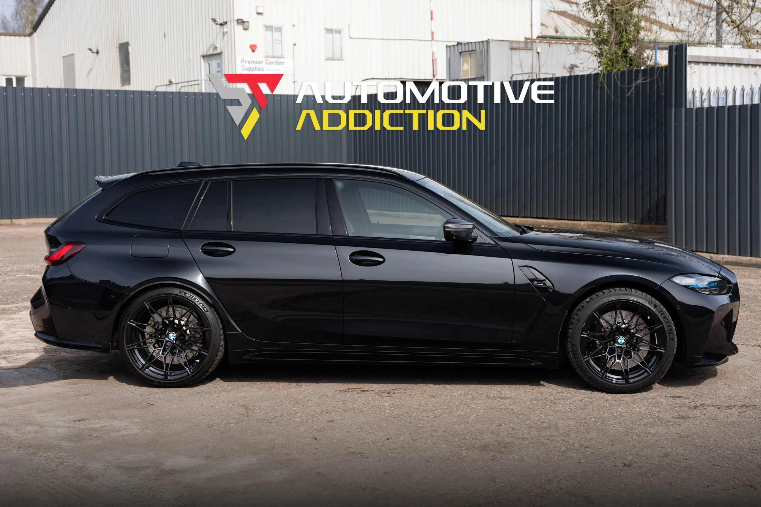 BMW M3 G81 Touring Black Sapphire For Sale UK Used Ultimate Package Silverstone Bucket Seats Side