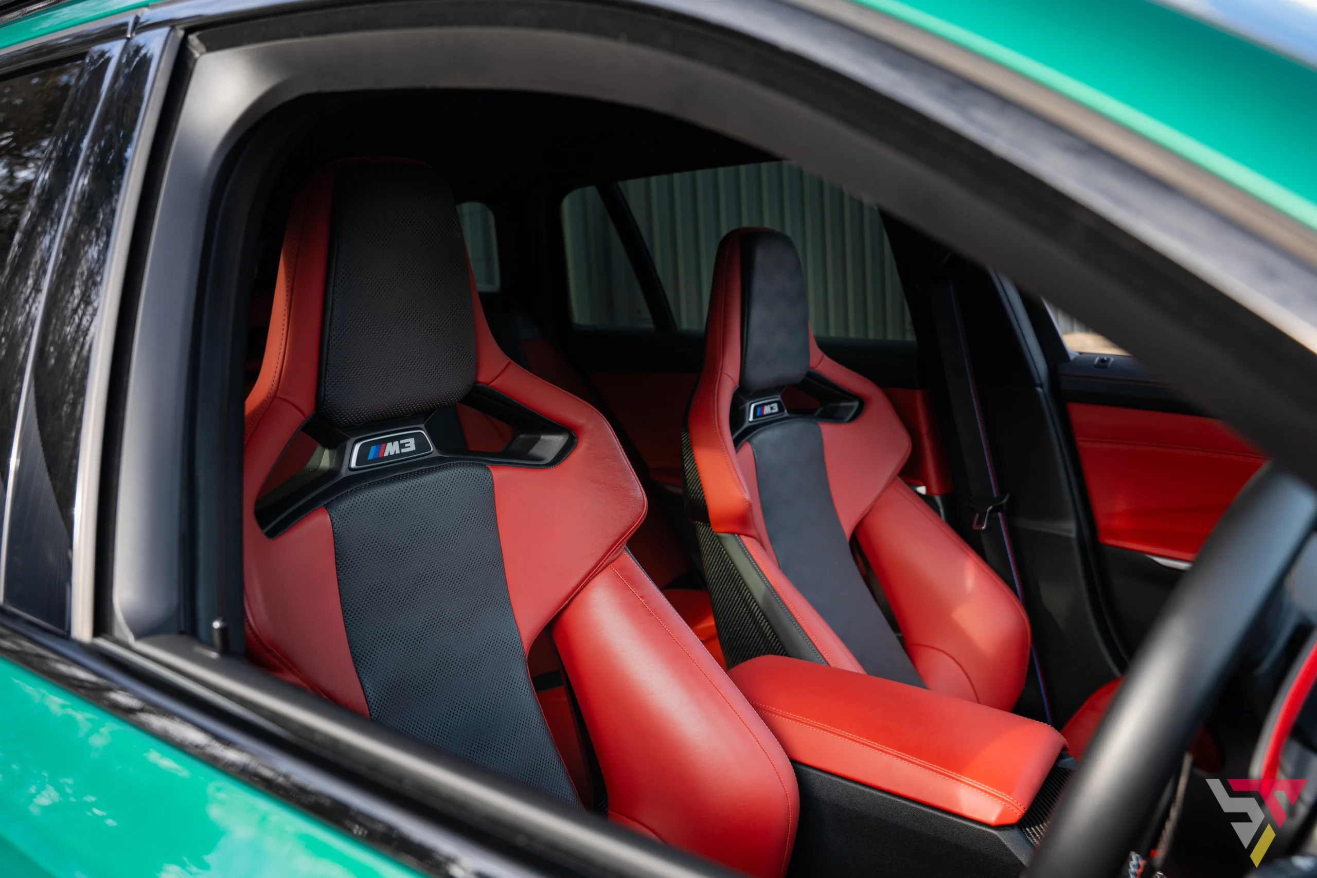 BMW M3 G81 Touring Isle of Man Green For Sale UK Used Fiona Red Leather Seats