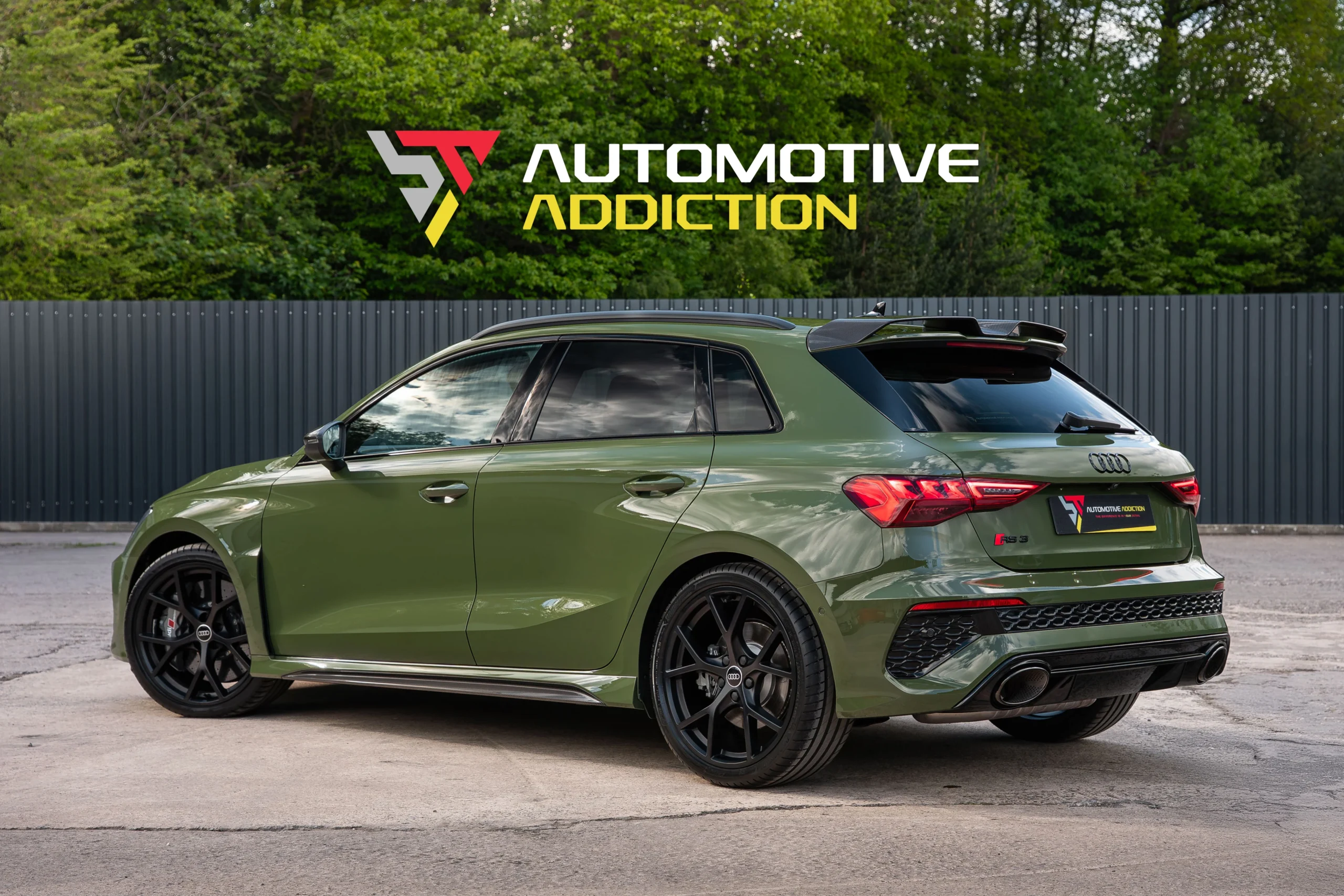 Audi RS3 8Y Porsche Nato Olive Green Audi Exclusive Rear