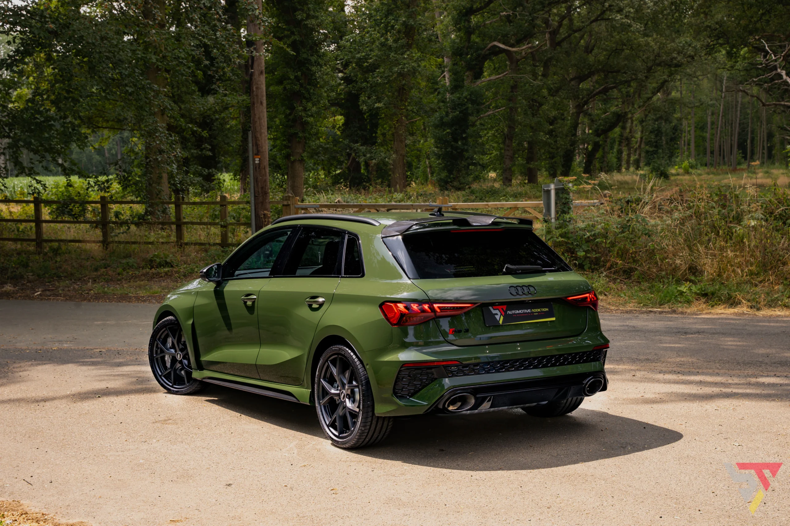 Audi RS3 8Y Porsche Nato Olive Green Audi Exclusive Rear