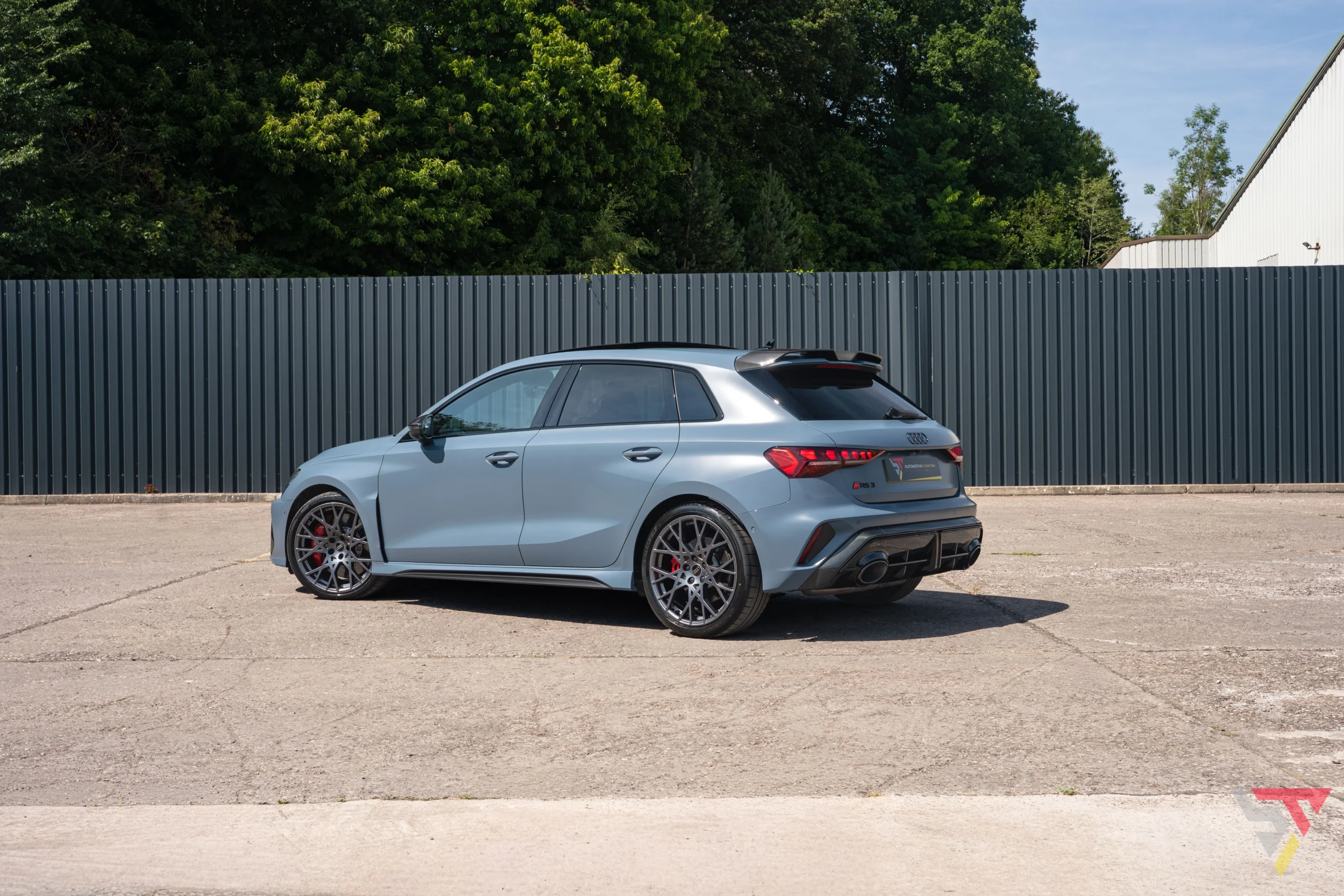 Audi RS3 Carbon Vorsprung Satin Kemora Grey PPF rear angled
