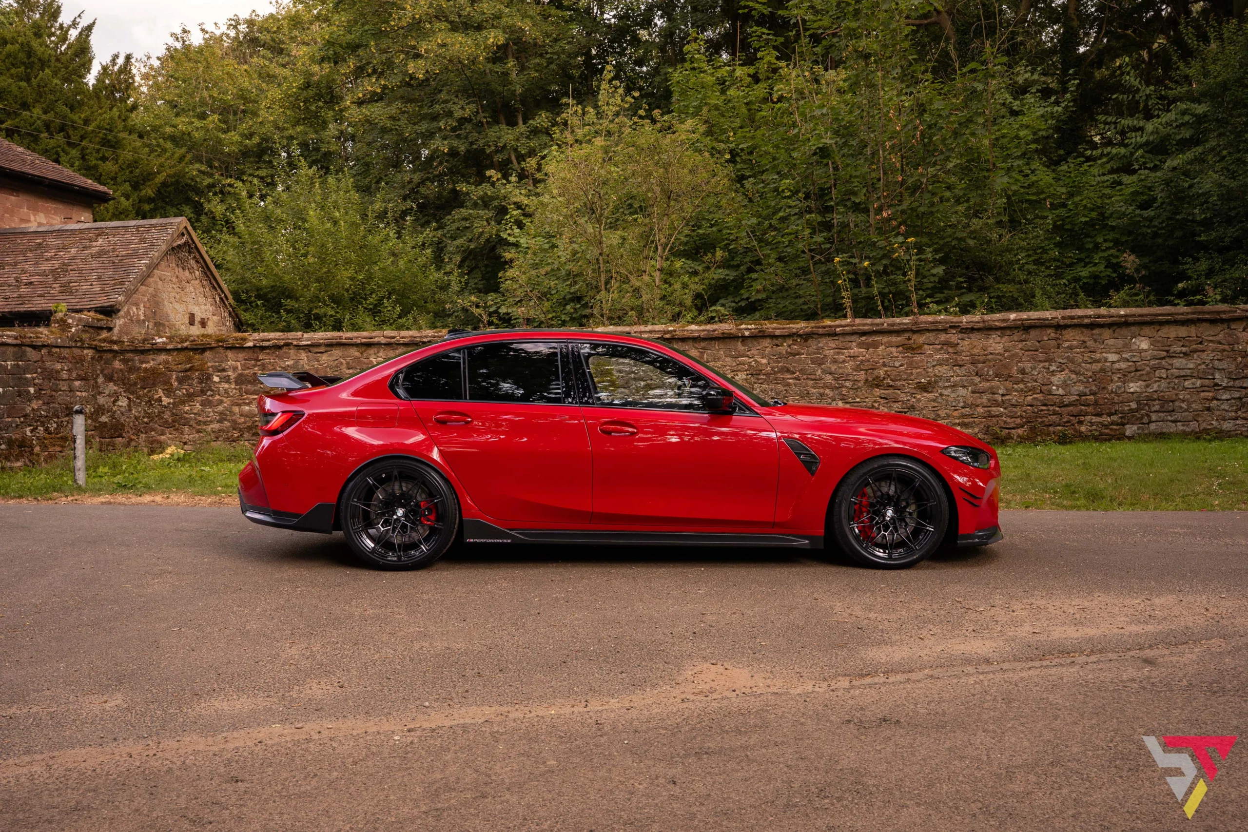 BMW M3 G80 M-Performance Parts in Toronto Red Side