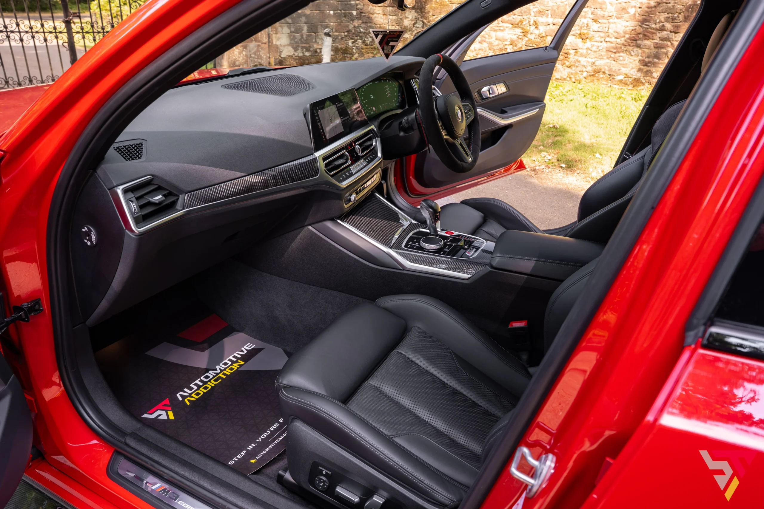 BMW M3 G80 M-Performance Parts in Toronto Red Interior