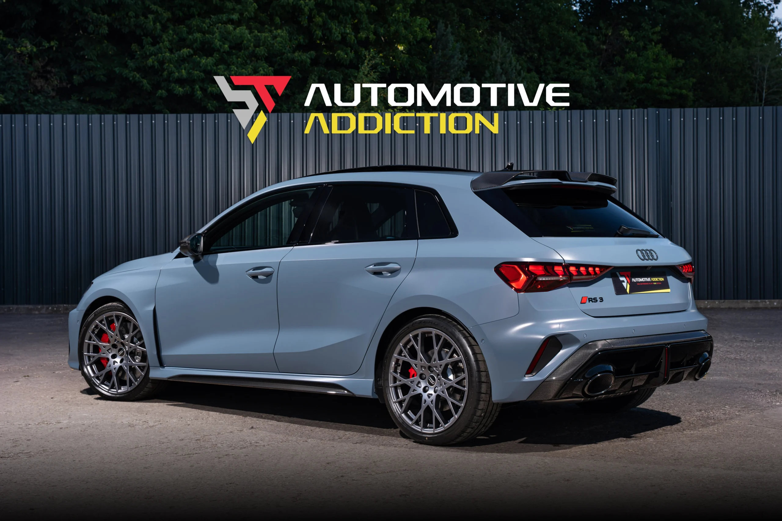 Audi RS3 Carbon Vorsprung Satin Kemora Grey PPF rear angled