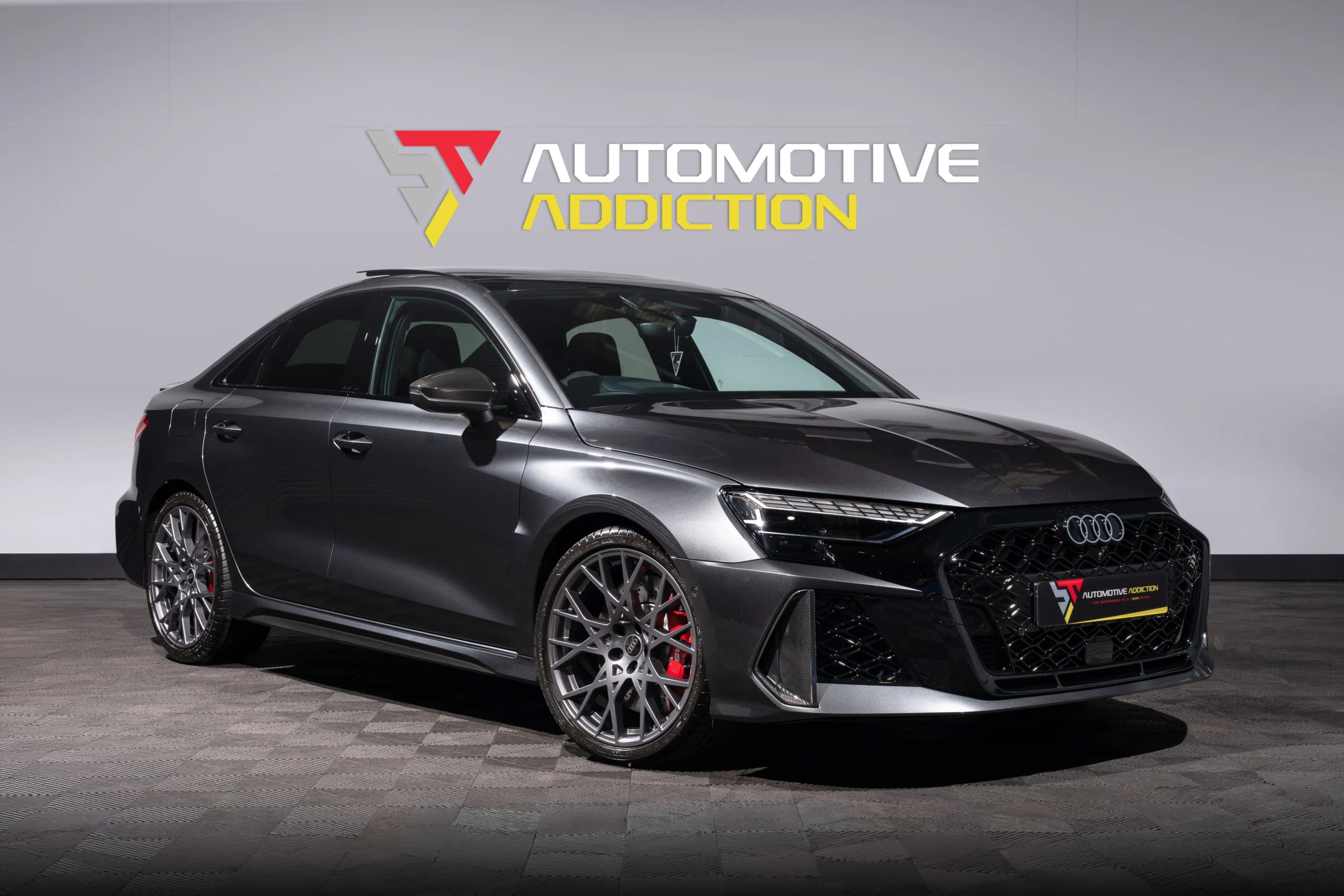 Audi RS3 Carbon Vorsprung Saloon Daytona Grey Front Angled
