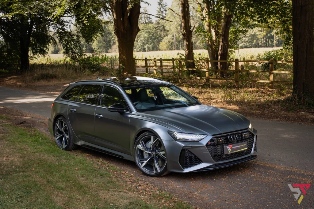 Audi RS6 C8 Vorsprung Daytona Grey Carbon Ceramics Front Angled