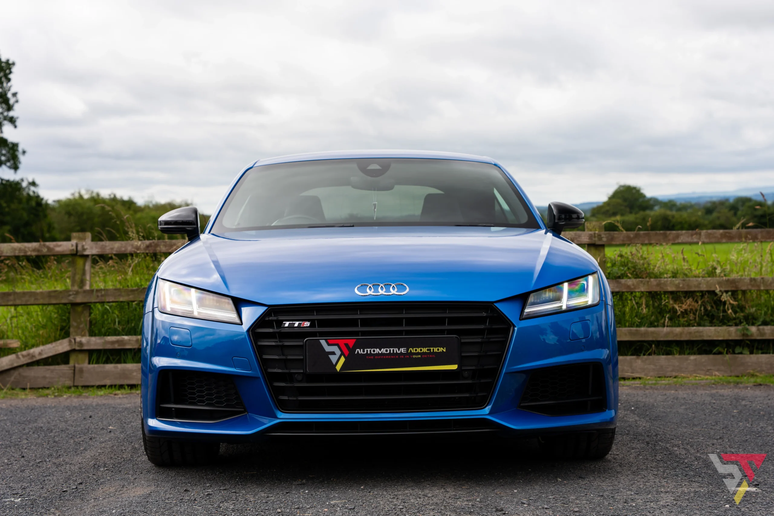 Audi TTS Black Edition Ara Blue For Sale UK Head On