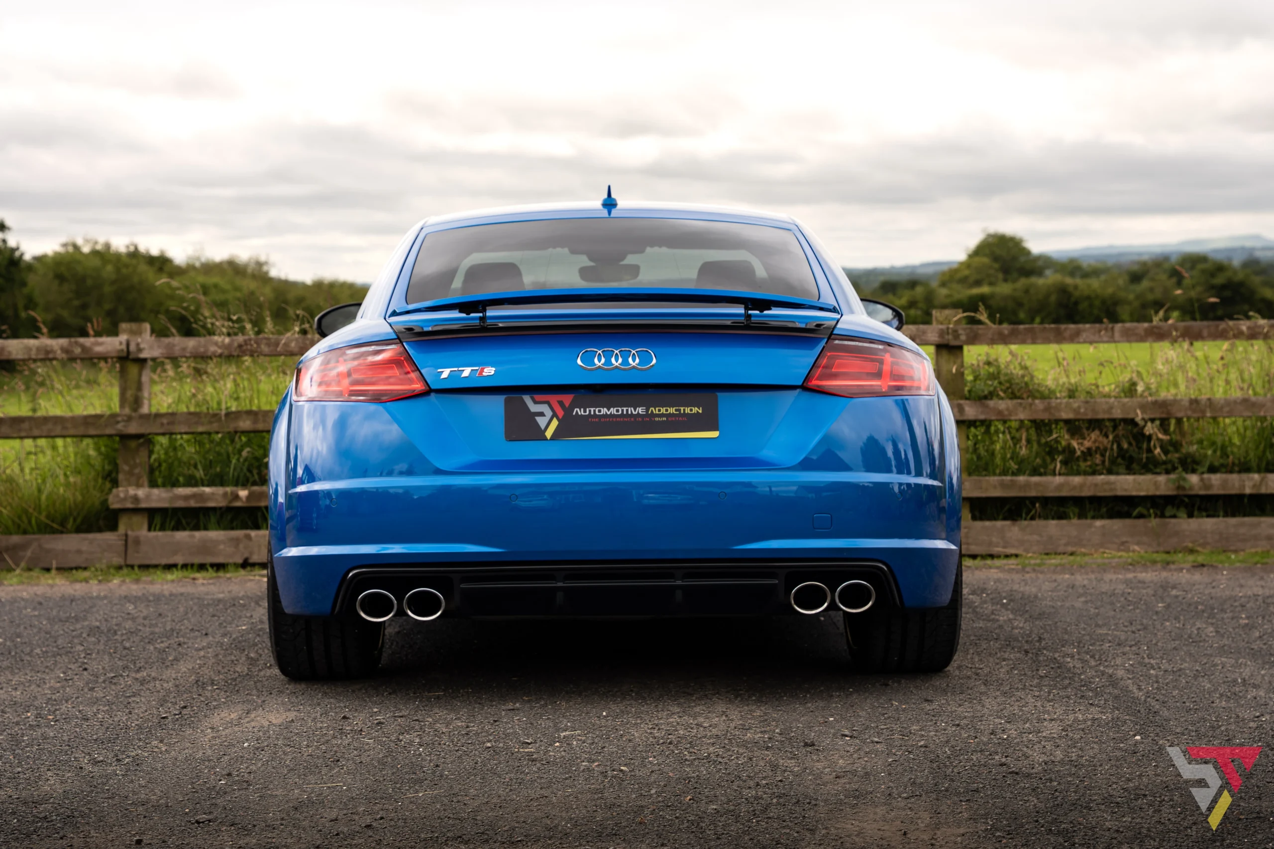 Audi TTS Black Edition Ara Blue For Sale UK Rear Head On