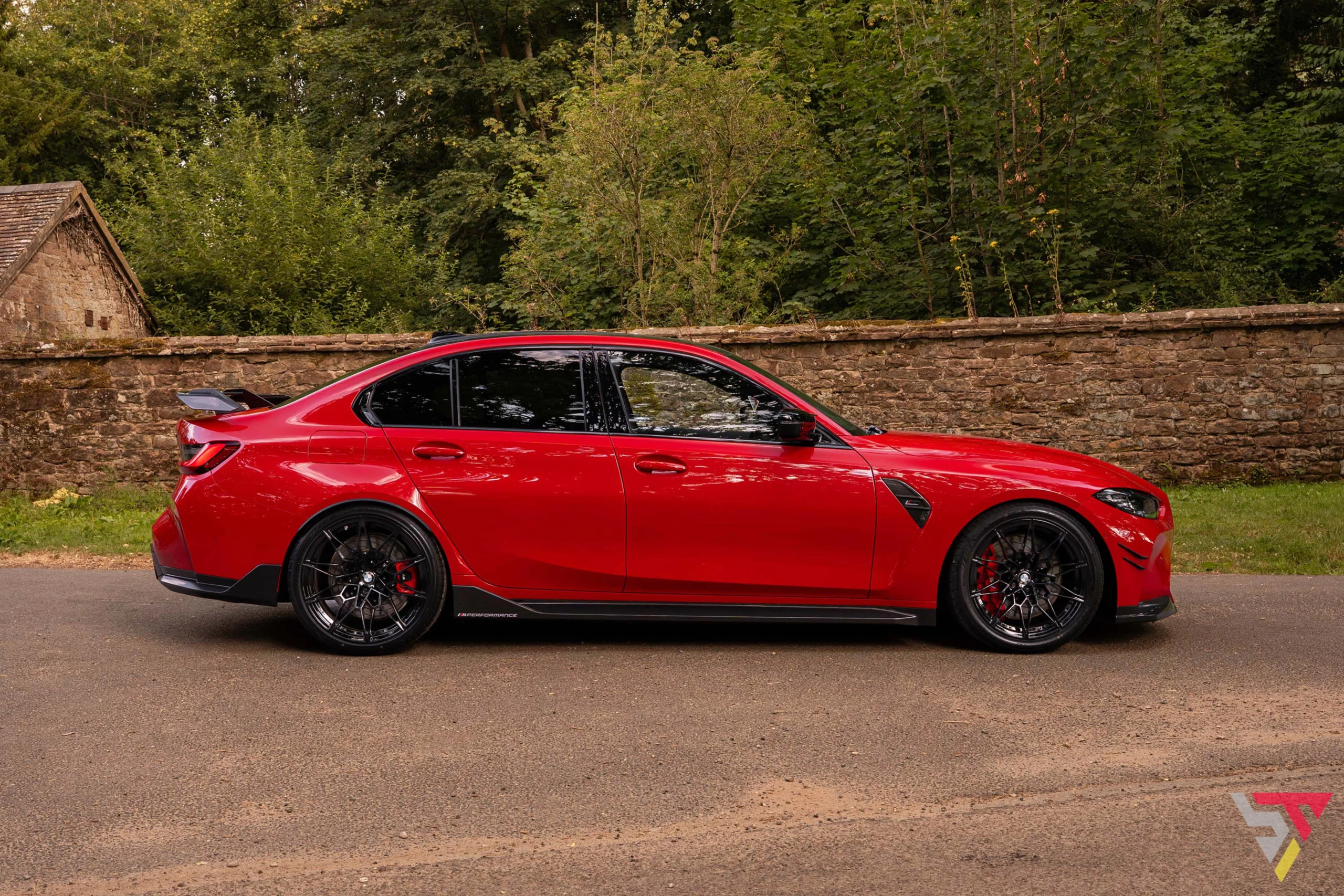 BMW M3 G80 M-Performance Parts in Toronto Red Side