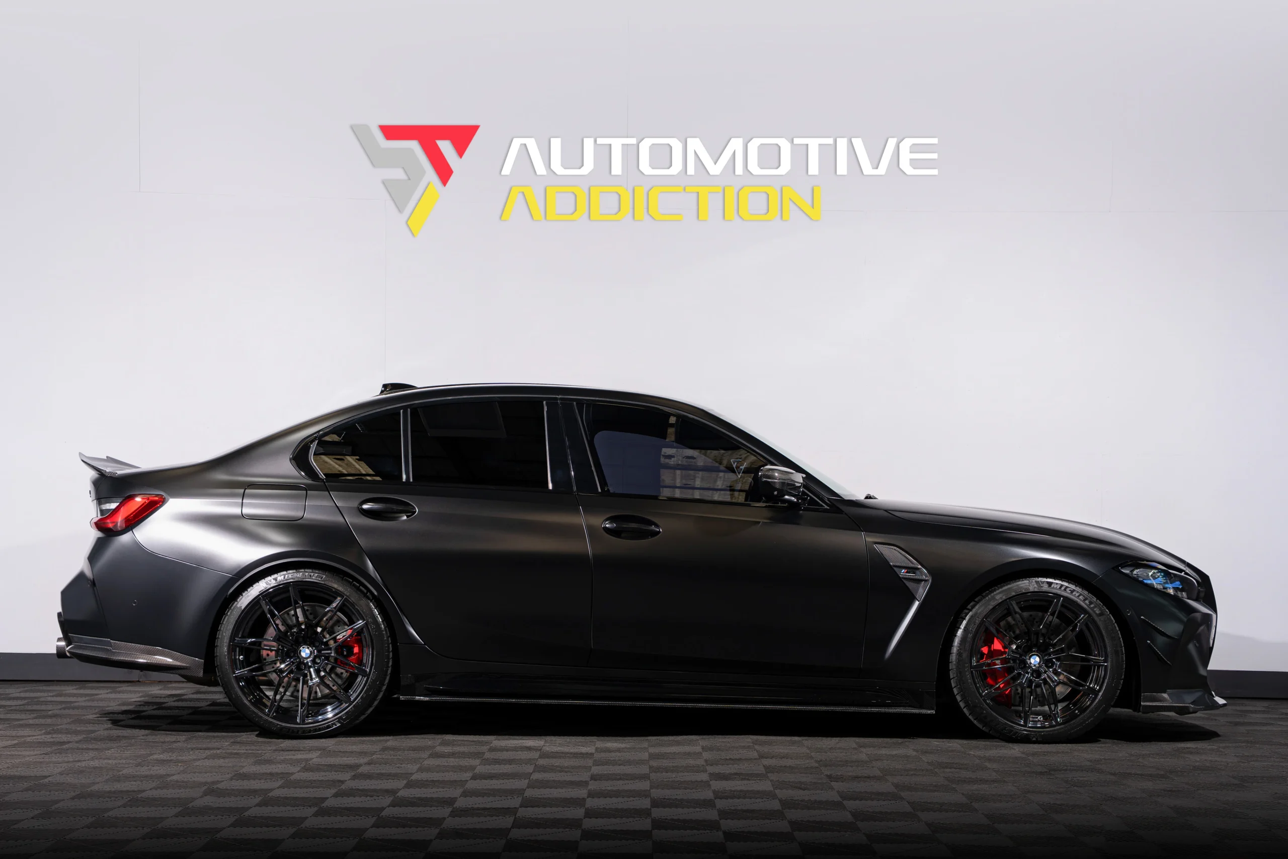 BMW M3 G80 Stage 2 Frozen Black BMW Individual Evolve Automotive 750PS Side angled