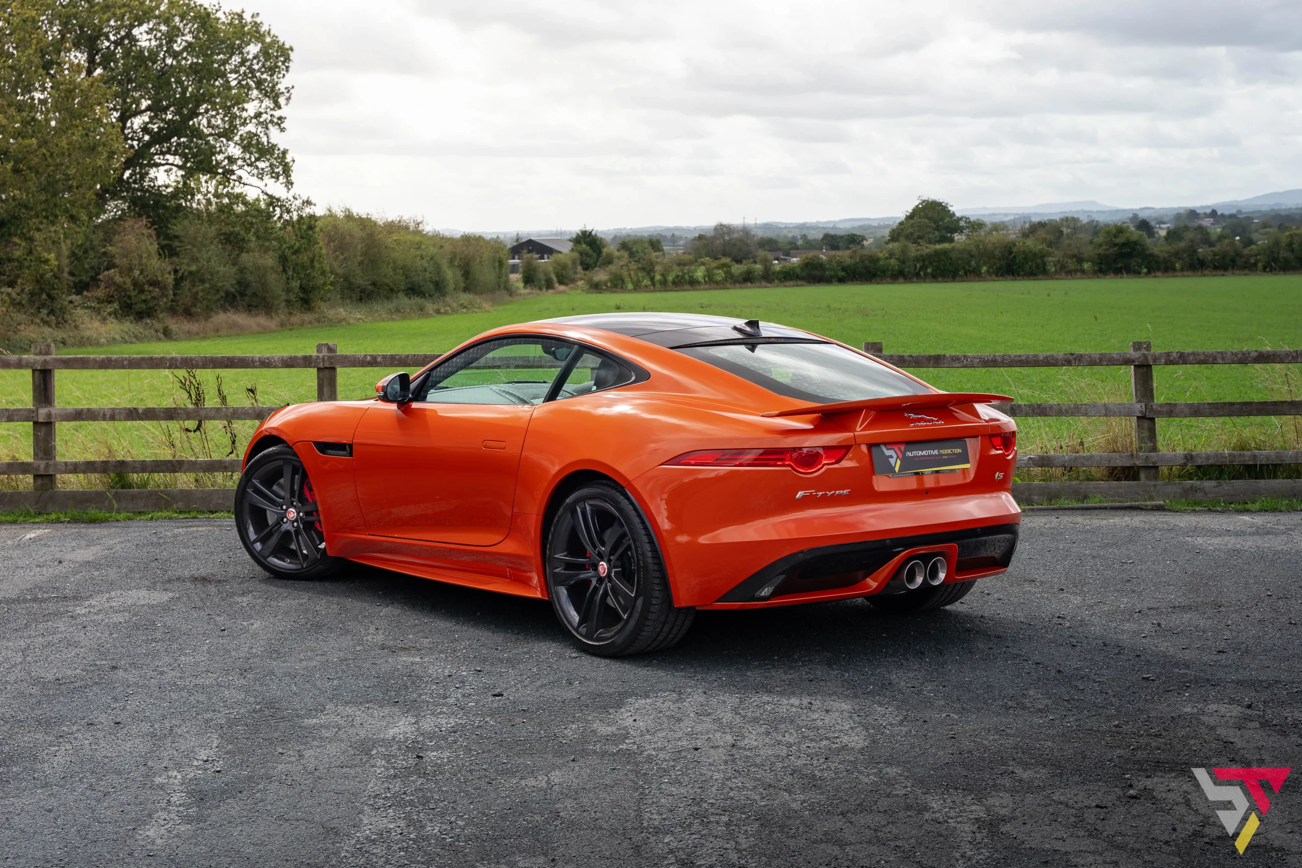 Jaguar F-Type S Firesand Orange rear angled