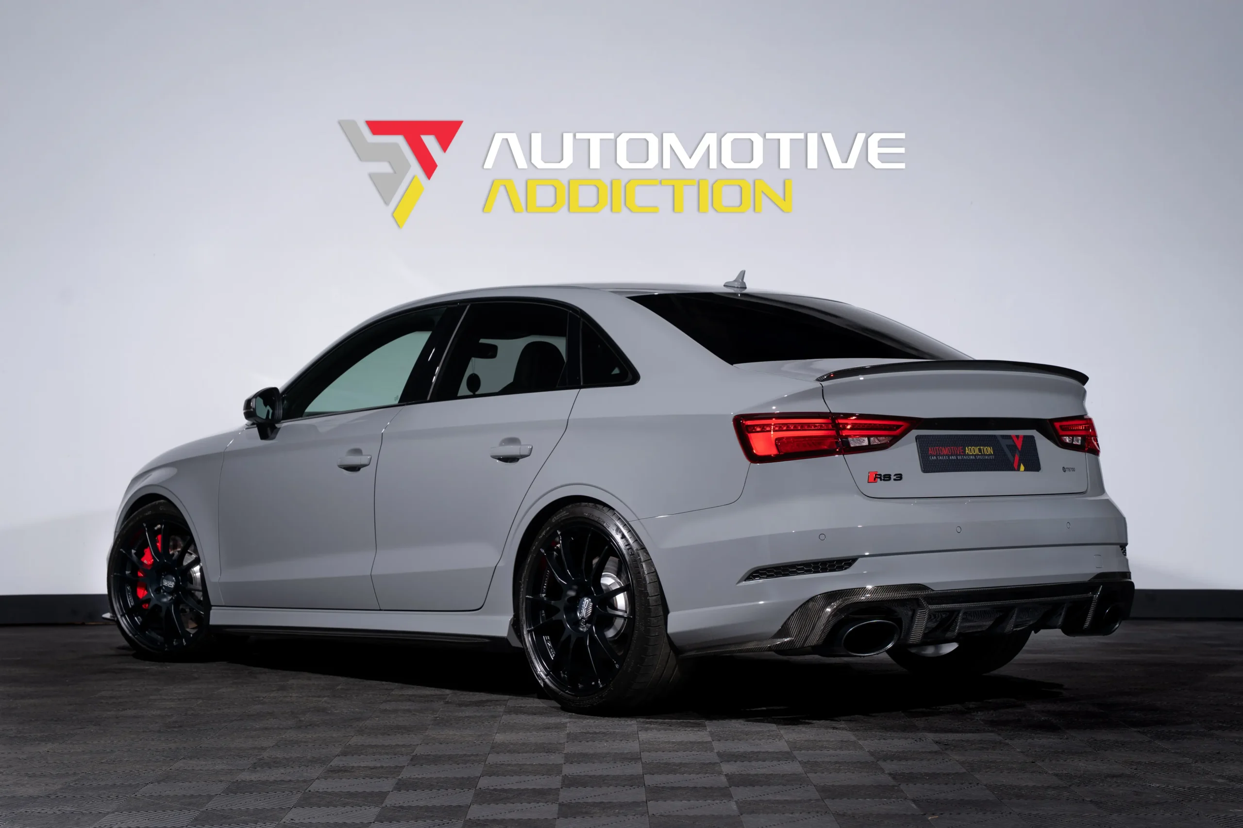 Nardo Grey Audi RS3 8V DAZA Saloon Stage 3 Rear